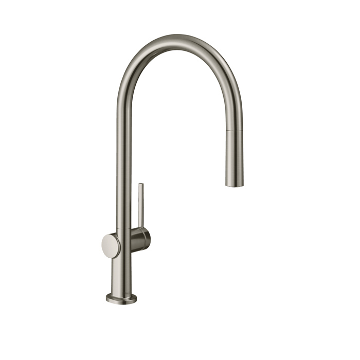 Кухонный смеситель Hansgrohe Talis M54 однорычажный, 210, с вытяжным изливом 1jet, цвет: сталь