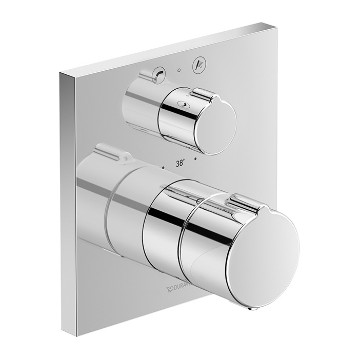 Смеситель термостатический для ванны Duravit C.1, встраиваемый, с запорным переключателем, цвет: хром