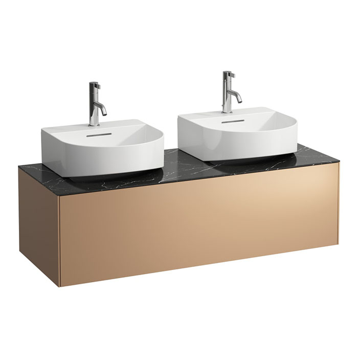 Laufen Sonar Тумба и раковина 117.7х45.5х34см с 1 отв. под смеситель, цвет: медь/черный мрамор
