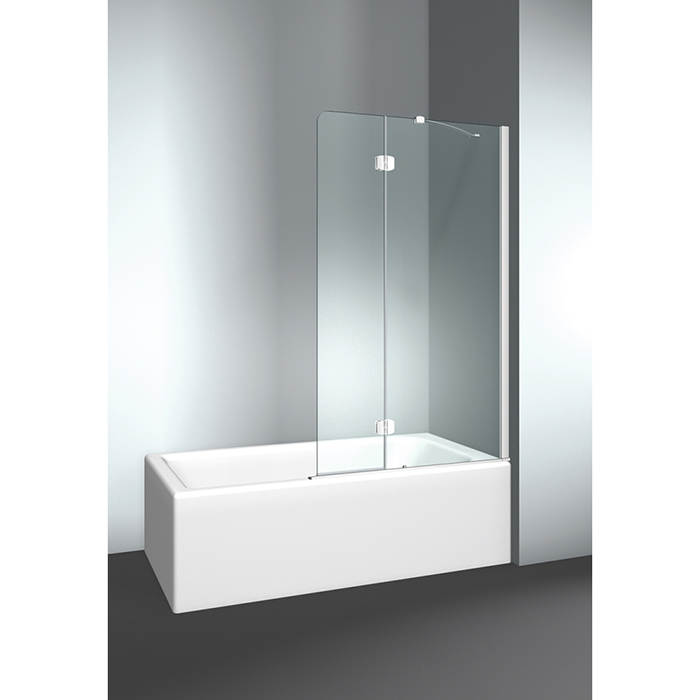 VismaraVetro Шторка на ванну PV 64х150Hсм, размер 100-102(60+40)см, DX (правая), стекло Transparent 04, Bright Silver 21, петли С67 внутр. Откр., TPA