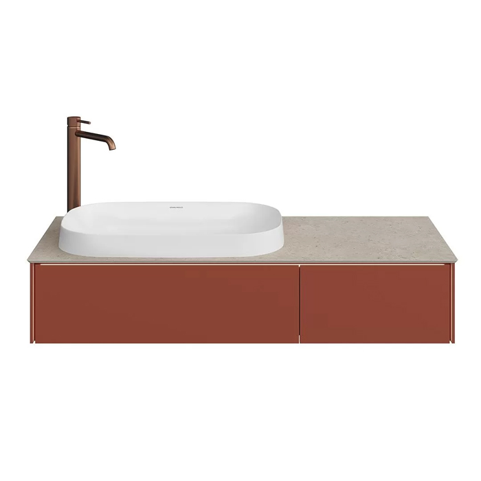 Kerama Marazzi Magica Тумба подвесная, 115.4х48.5х22см, 2 ящика, цвет: венецианский красный матовый