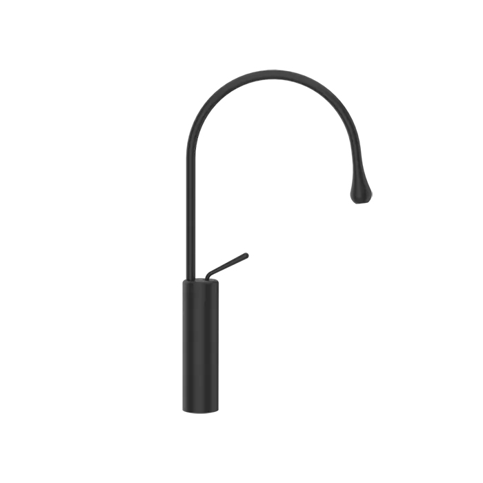 Смеситель для раковины Gessi Goccia на 1 отверстие, высокий, излив 244мм R=125, цвет: black XL