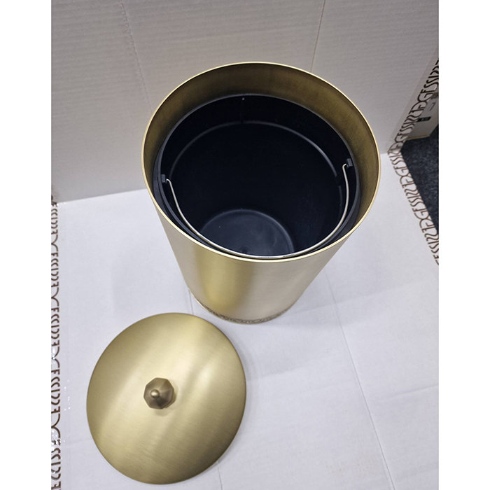 3SC Bally Ведро Ø22х30см, с крышкой, ручка Zar, цвет: Matt Satin Brass