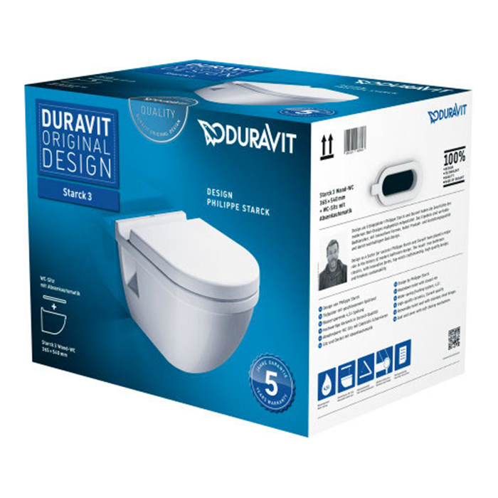 Duravit Starck 3 Комплект: унитаз подвесной 36х54см 220009 + сиденье с микролифтом: 006389 цвет: белый