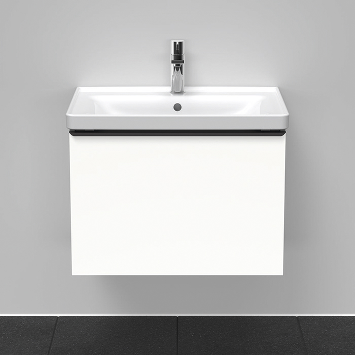 Тумба с раковиной Duravit D-Neo 63.4x45.2хh44см, с 1 ящиком, подвесная, цвет: белый матовый