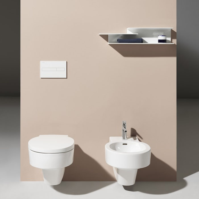 Laufen VAL Биде подвесное 53x39x43см, с 1 отв. под смеситель, без боковых отв, с покр. LCC, цвет: белый