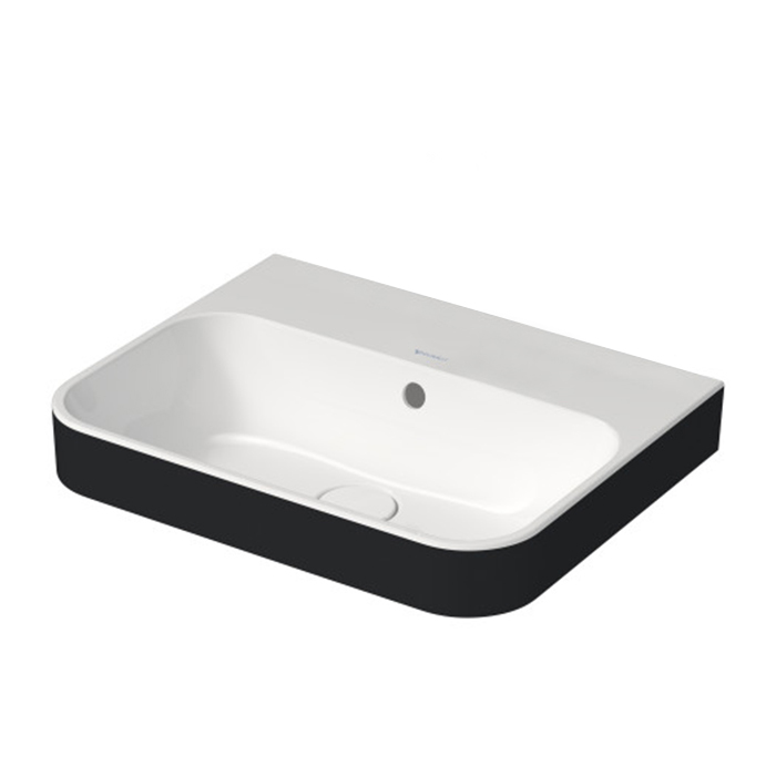 Duravit Happy D.2 Plus Раковина накладная, 50х40см, без отв., выпуск с керамической крышкой, цвет: Anthracite matt/белый