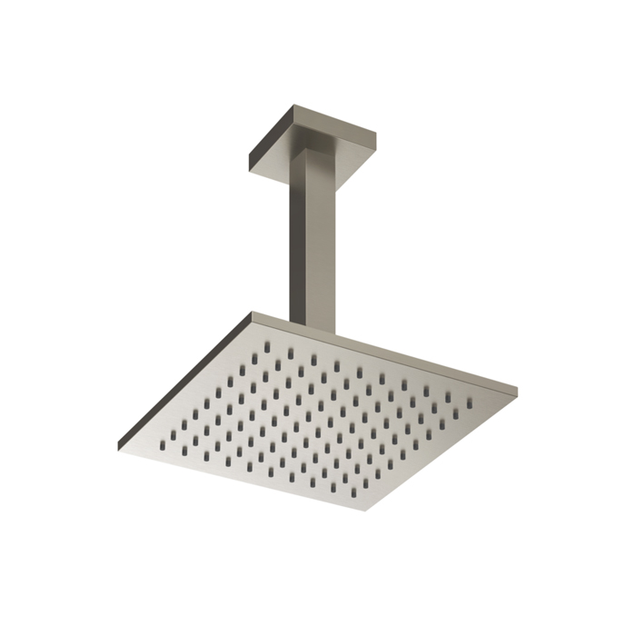 Верхний душ Gessi Emporio shower 20х20см, потолочный, поворотная с шарниром, с защитой от известкового налёта, цвет: Finox Brushed Nickel