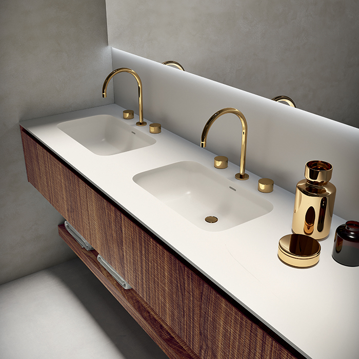 Oasis Eden Композиция №4 Комплект мебели подвесная 71.2х52.5см, цвет: Walnut Carved/белый/золото
