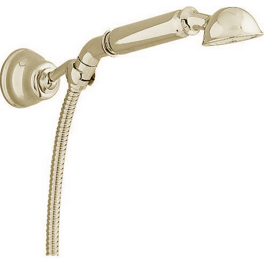 Душевой гарнитур CISAL Shower: ручная лейка, шланг 120 см, держатель настенный для лейки, цвет: золото