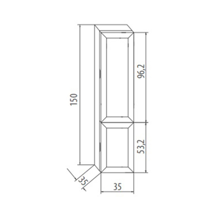 EBAN Marta Колонна подвесная 35x35xh150см, SX, цвет: fune