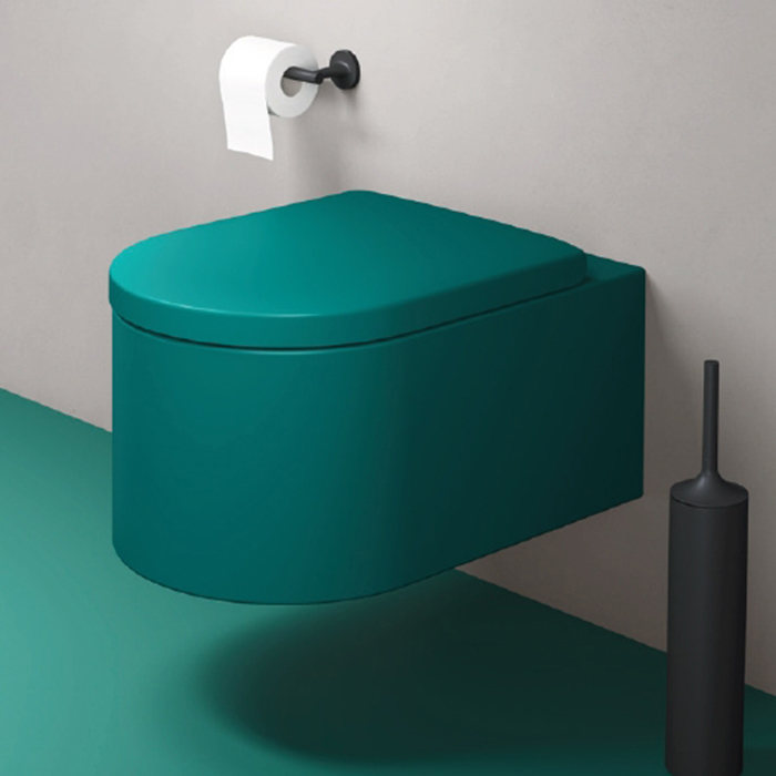 Duravit Millio Унитаз подвесной, 37х57см, декор "Smooth", крепление в компл., цвет: аквамарин матовый