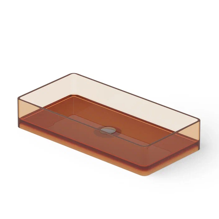 Dea Design Washbasins Раковина 80х40х14.5см, накладная, без отв., Glasstech, прозрачная смола, цвет: Sunset R1