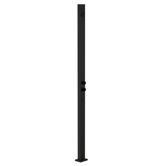 Душевая стойка для установки на улице Gessi Outdoor, напольная, на 2 выхода, без ручек, ручного душа и верхнего душа, цвет: Black XL