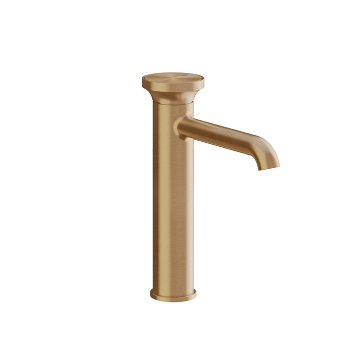 Смеситель для раковины Gessi Origini, на 1 отв., H=24.7см, в компл. с отделочной вставкой, цвет: Warm Bronze Br. PVD