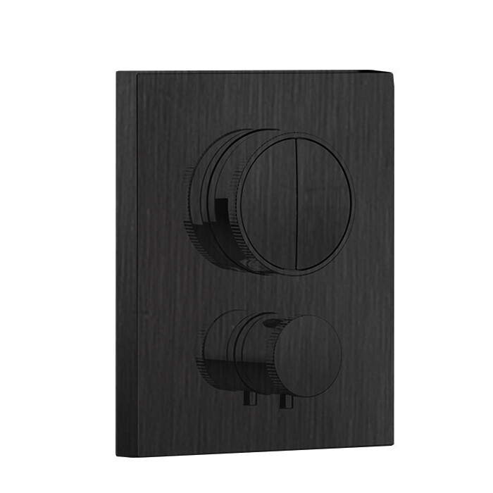 Смеситель для душа Almar Core, на 2 потребителя, цвет: Absolute Black Brushed PVD (Товар заказной, возврату не подлежит) — E176682.AB