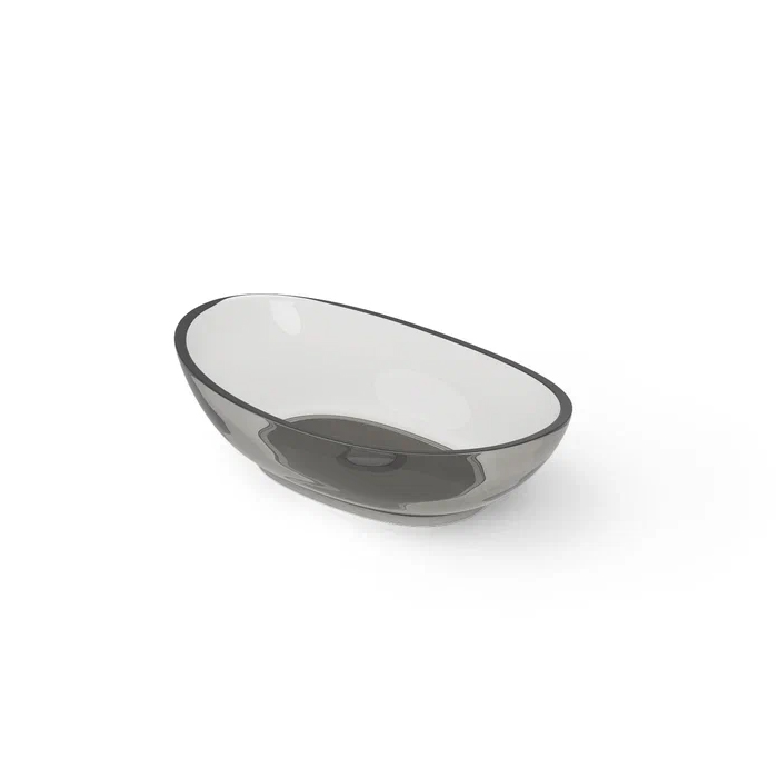 Dea Design Washbasins Раковина 60х35х16см, накладная, без отв., Glasstech, прозрачная смола, цвет: Smoky Black R4