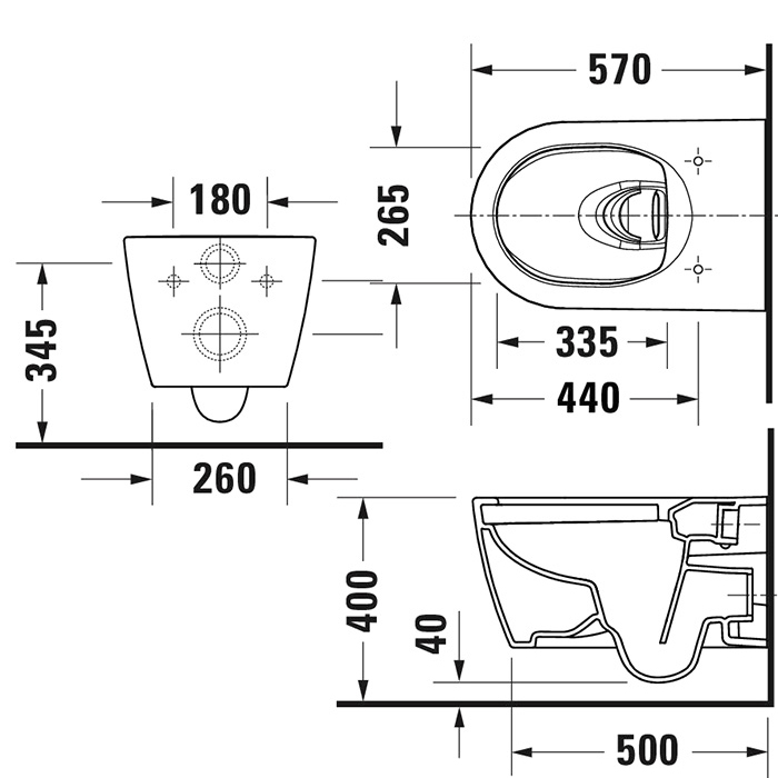 Duravit Bento Starck Box Унитаз подвесной 37.3x57см, безободковый . с сиденьем, HygieneGlaze, цвет: белый глянцевый