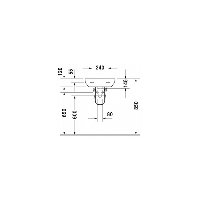 Duravit D-Code Полупьедестал для раковины 21.5x22.5см., цвет: белый