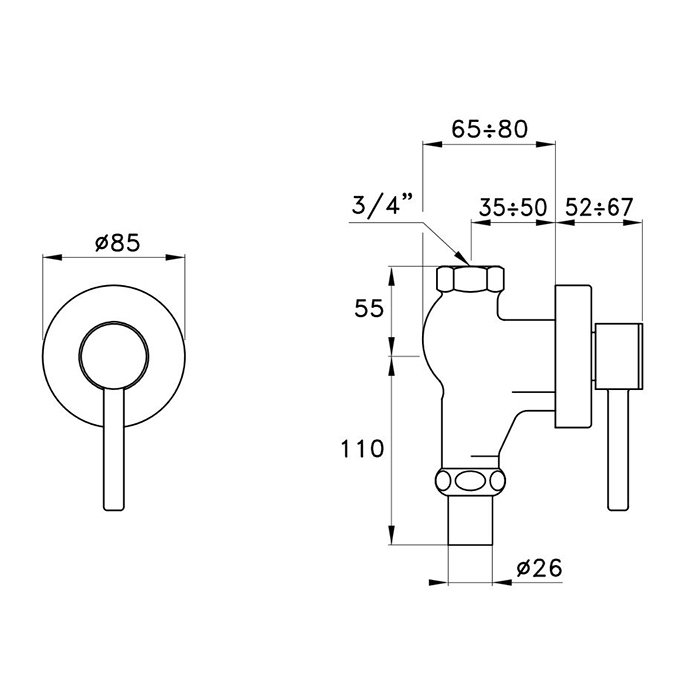 Stella 130 Запорный вентиль 703T, цвет: хром