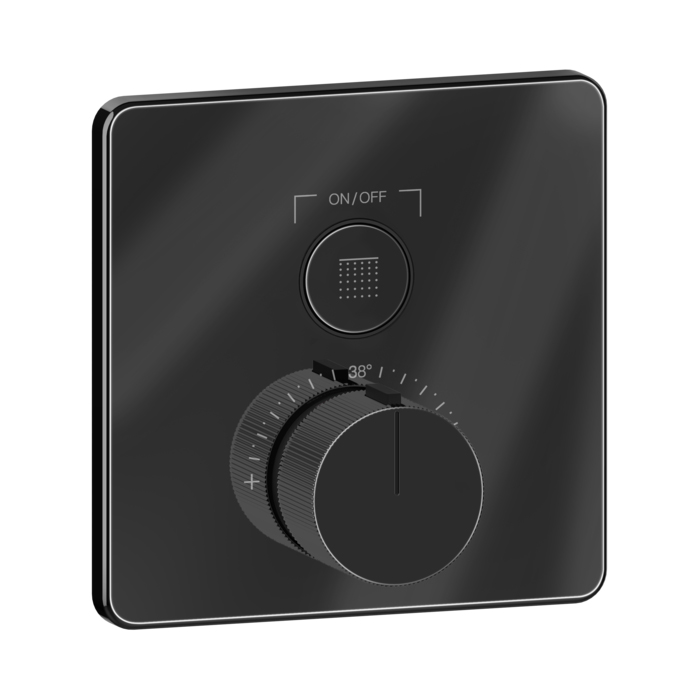 Смеситель для душа Gessi Hi-Fi Comfort, встраиваемый, термостатический, с 1 запорной кнопкой, цвет: Black Metal PVD