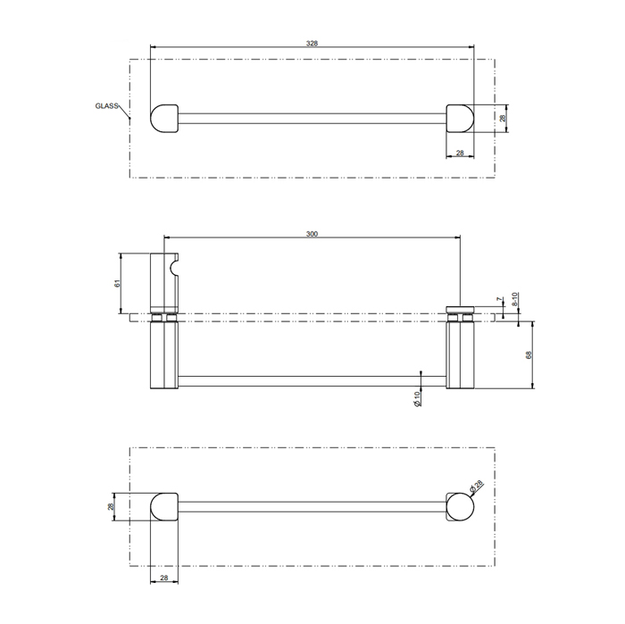 Полотенцедержатель Gessi Rilievo, 30 см, цвет: Black XL