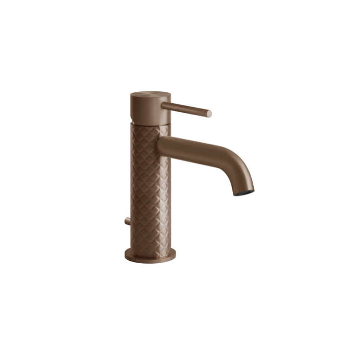 Смеситель для раковины Gessi 316, 1 отв., с донным клапаном, цвет: brushed copper pvd