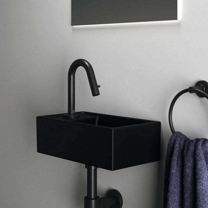 Ideal Standard i.life S Раковина 37х21xh12см., подвесная, с 1 отв., Sx, без перелива, цвет: чёрный матовый