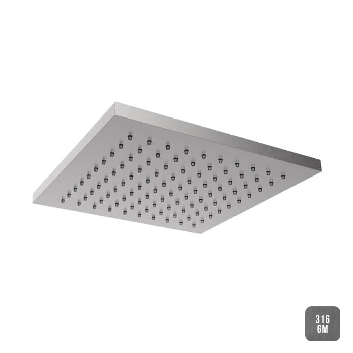Верхний душ Almar 316 Stainless Steel 25х25см, потолочный, цвет: Gun Metal 316 Brushed PVD