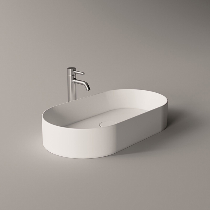 Alice Spy Oval Раковина 65x36х12см, накладная, без отв., цвет: белый матовый