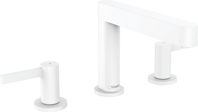 Смеситель для раковины Hansgrohe Finoris, 113 мм, на 3 отв., керамика 90°, PushOpen, 5 л/мин — 76033700