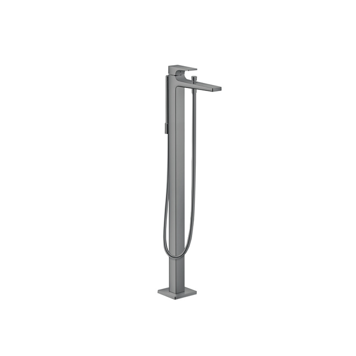 Смеситель для ванны Hansgrohe Metropol, на 1 отв, напольный, с ручным душем, излив 235мм, цвет: шлифованный черный хром