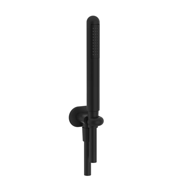 Душевой комплект Gessi Goccia: вывод воды на 1/2”, держатель и ручной душ, цвет: черный