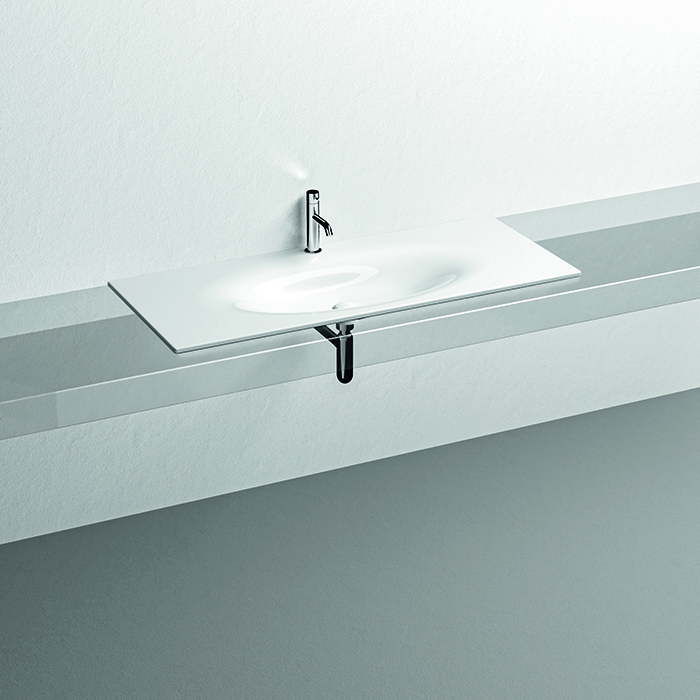 Раковина Kerasan Shape 122х52см, встраиваемая, с 1 отв., цвет: белый глянцевый