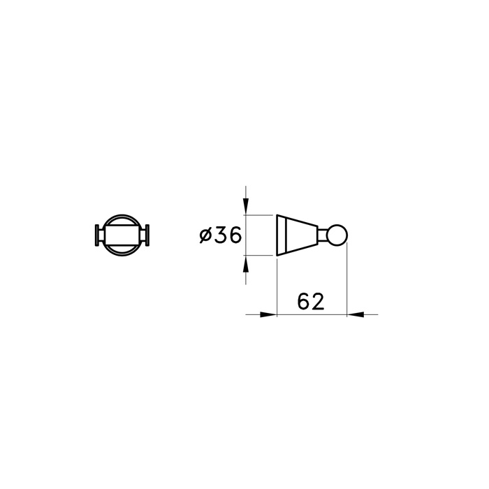 Stella 130 Крючок двойной, подвесная, цвет: хром