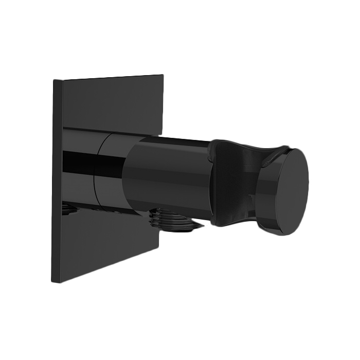 Подключение Almar Round для шланга с держателем, цвет: Absolute Black Brushed PVD