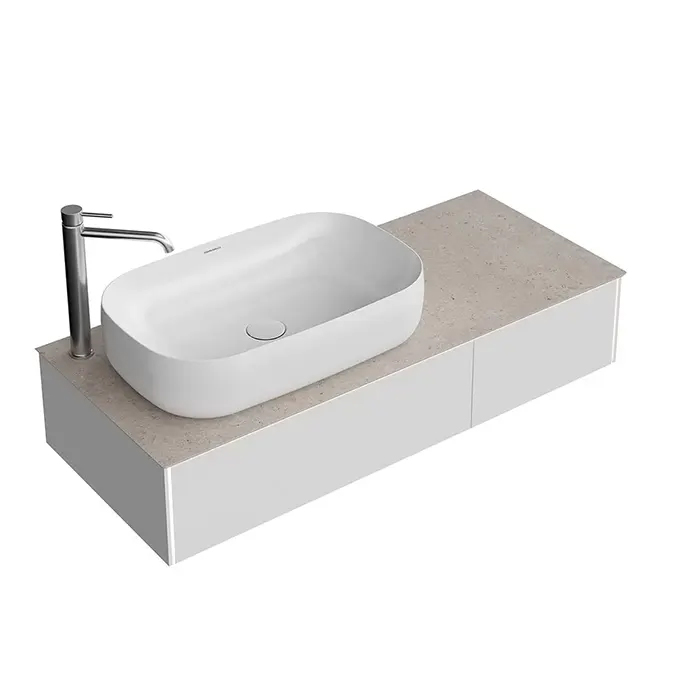 Kerama Marazzi Magica Тумба подвесная, 115.4х48.5х22см, 2 ящика, цвет: утренний серый матовый