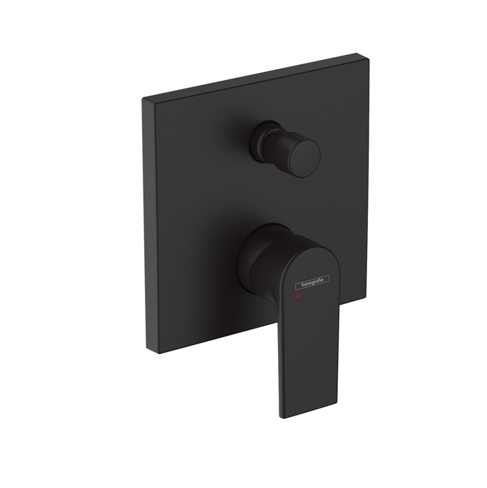 Смеситель для ванны Hansgrohe Vernis Shape, встраиваемый, внешняя часть, цвет: матовый черный