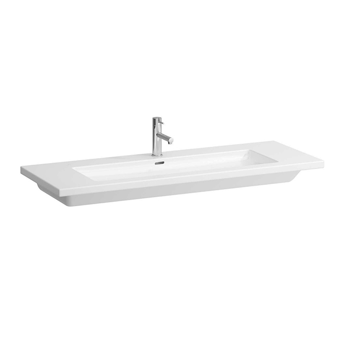 Раковина-столешница Laufen Living City Living square 130х48 см, отв по центру, цвет: белый