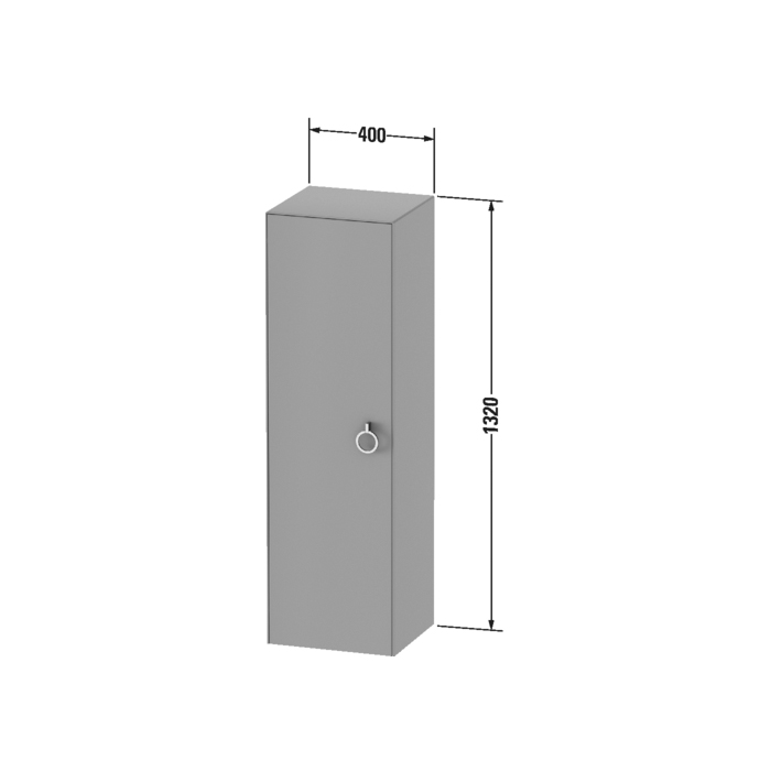 Duravit White Tulip Шкаф подвесной 40x36х132см, 1 дверца, 3 стекл. полки с алюм., петли справа, цвет: белый высокоглянцевый