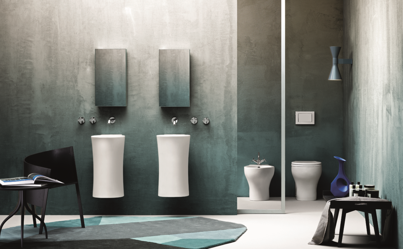 Раковина подвесная Azzurra Nativo 35x37x62 см, без отв., с креплением, цвет: Bianco lucido