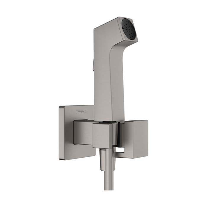 Гигиенический душ Hansgrohe Bidette со смесителем, держателем и шлангом 125см, цвет: шлифованный черный хром