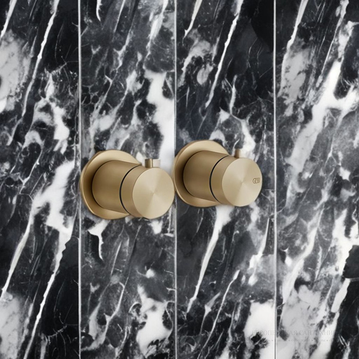 Смеситель для душа Gessi Gessi316, встраиваемый, термостатический, с переключателем на 2 положения, цвет: Warm Bronze Br. PVD