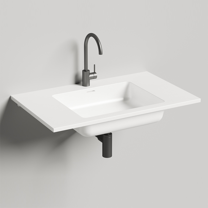 Salini Onda Раковина 80x50х16.3см, с 1 отв., c переливом, материал: S-Stone, цвет: белый матовый