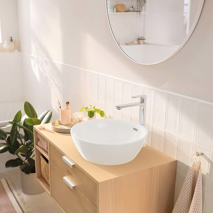 Смеситель для раковины Hansgrohe Rebris S, высокий, 1 отв., с донным клапаном, цвет: хром
