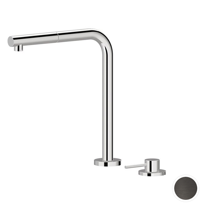 Смеситель для кухни Newform XT, на 1 отв., излив: 22см, цвет: PVD Brushed Gun metal