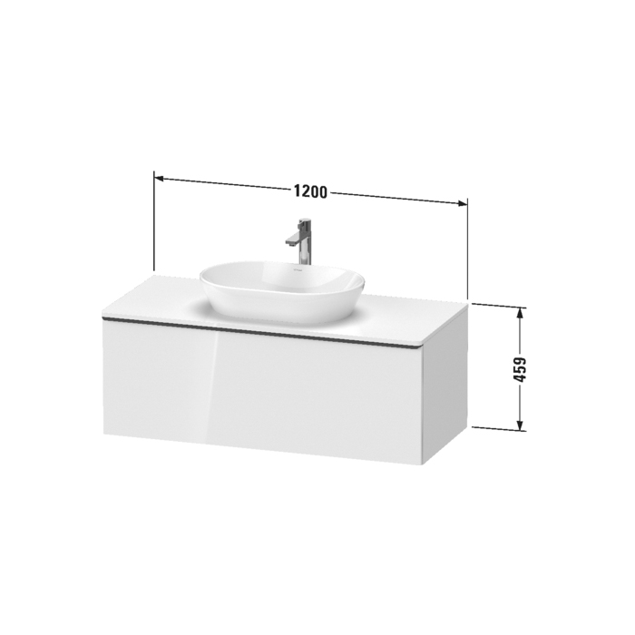 Тумбочка Duravit D-Neo подвесная 120х45.9x55см, раковина, 1 ящик, цвет: Black Oak