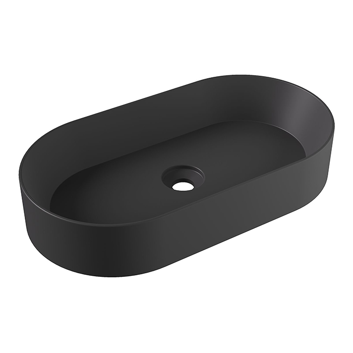 Alice Spy Oval Раковина 65x36х12см, накладная, без отв., цвет: чёрный матовый