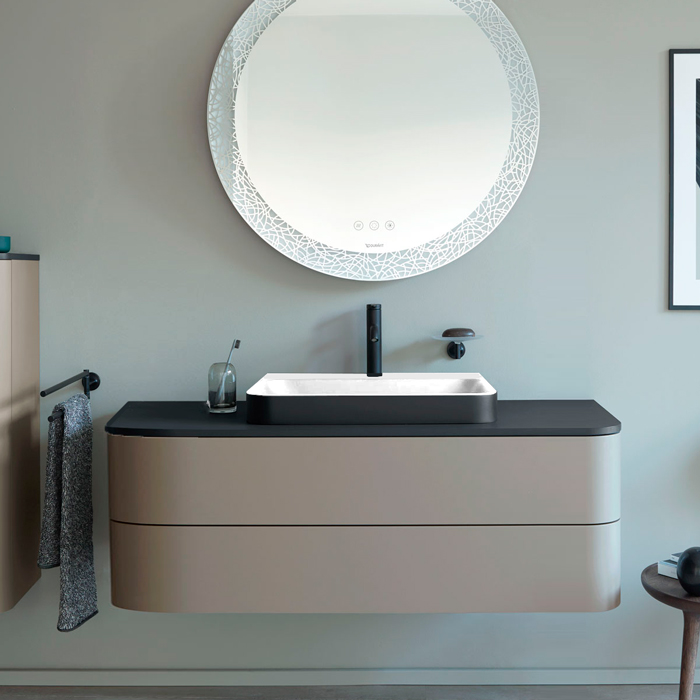 Duravit Happy D.2 Plus Тумба подвесная 130x55х40.8см, с 2 ящиками, цвет: stone grey satin matt
