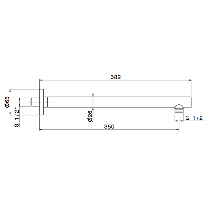 Newform XT Кронштейн для верхнего душа, настенный., L=35см, G1/2", цвет: хром